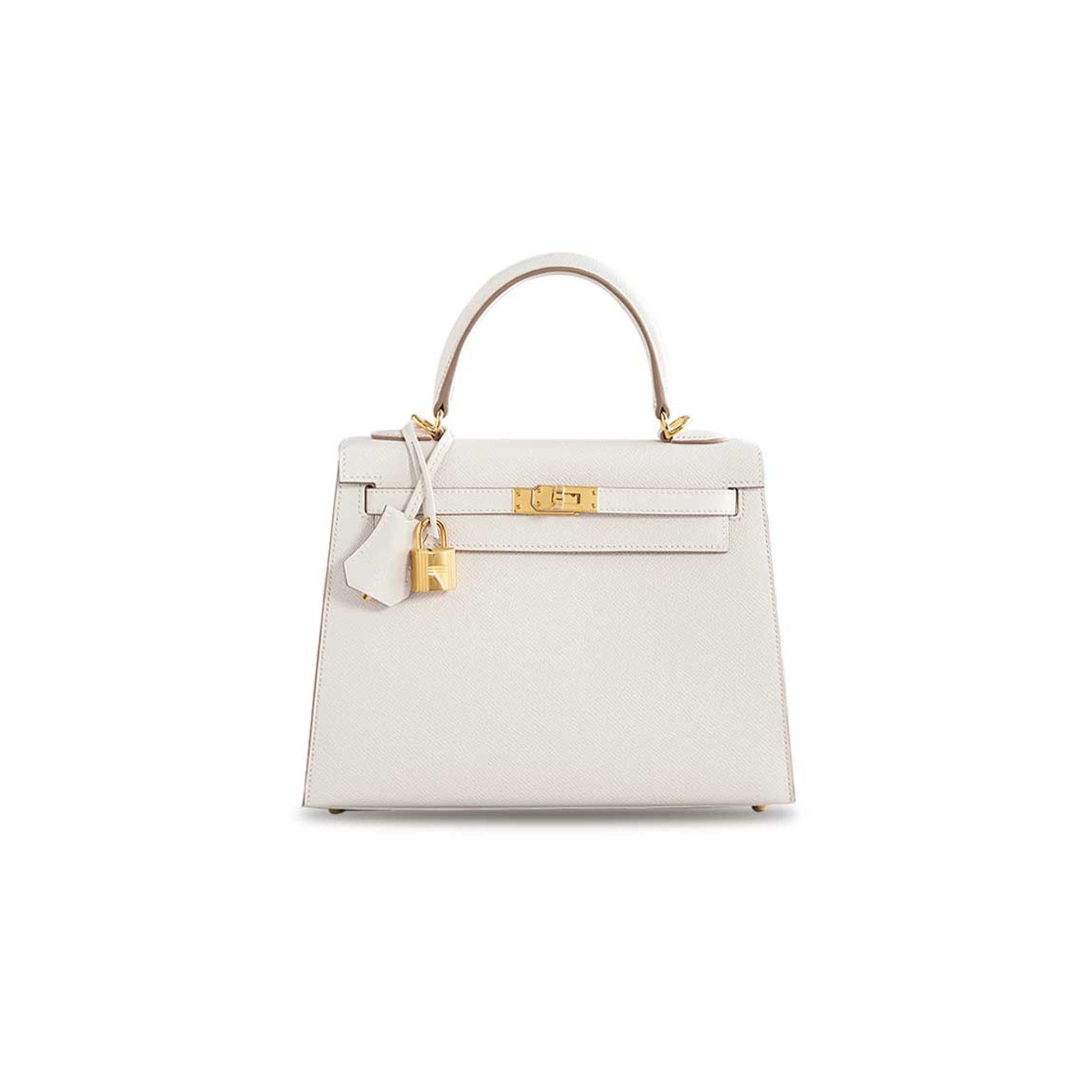 HERMÈS KELLY 25 EPSOM GRIS PALE GOLD HARDWARE (25*17*7cm) 